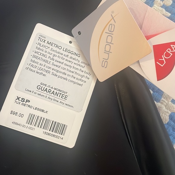 Athleta Tux Metro Legging NWT Size XSP. Faux leather side panel detailing. - Picture 3 of 5